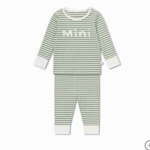 Baby Mori Mini Striped Ribbed Pajama Set